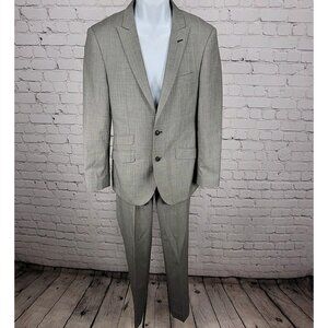 Giovanni Breciani Grey Wool Blend Super 150's Slim Fit Full Suit Italy 36R x 29”